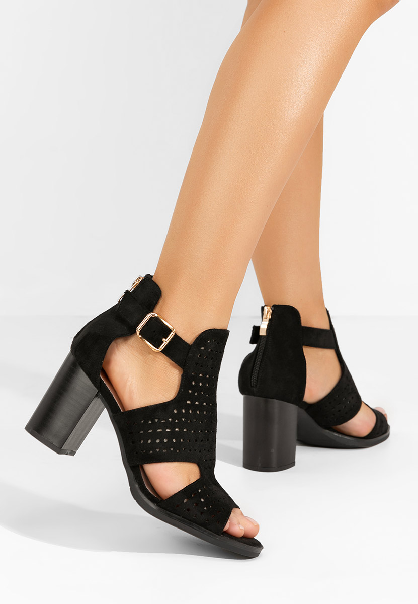 Sandali con tacco largo Trudy nero