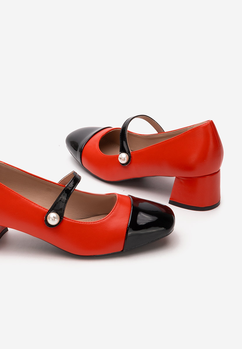 Décolleté tacco largo Blety rosso