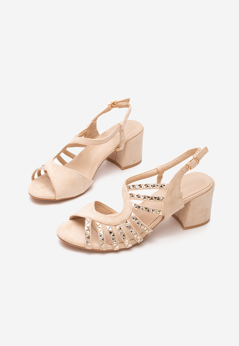 Sandali con tacco largo Margarita beige