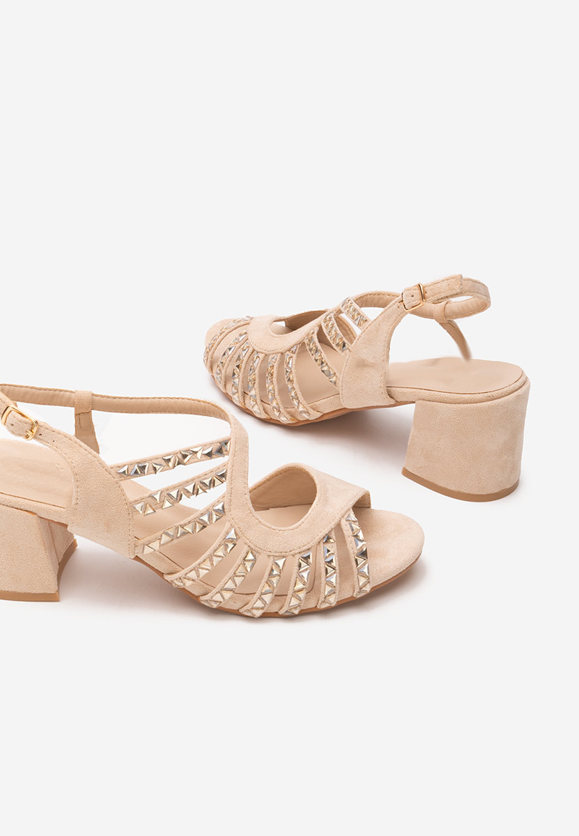 Sandali con tacco largo Margarita beige