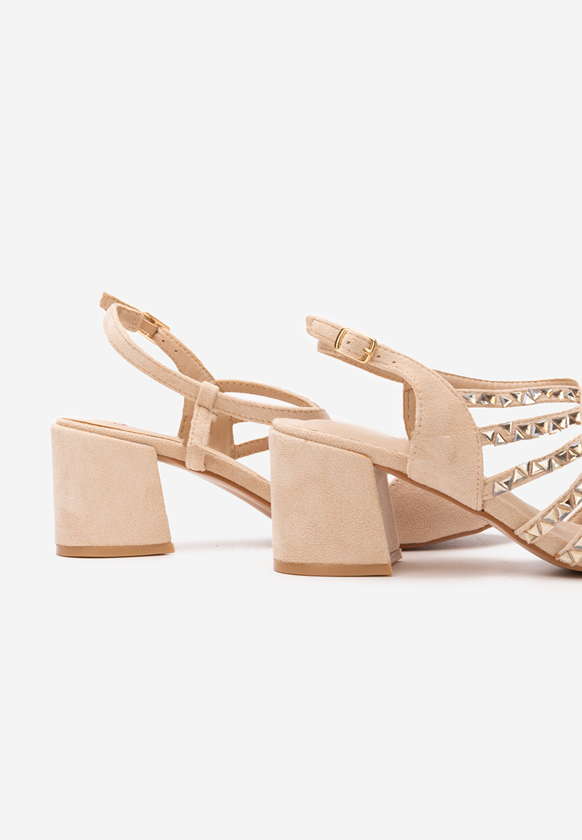 Sandali con tacco largo Margarita beige