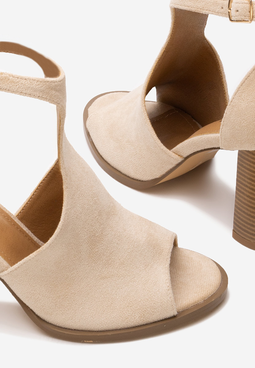 Sandali con tacco largo Jolanda beige