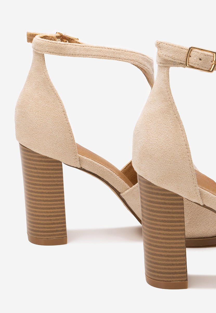 Sandali con tacco largo Jolanda beige