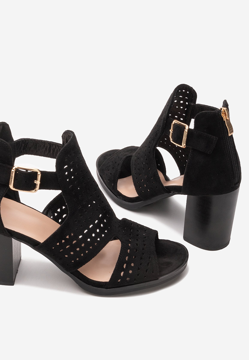 Sandali con tacco largo Trudy nero