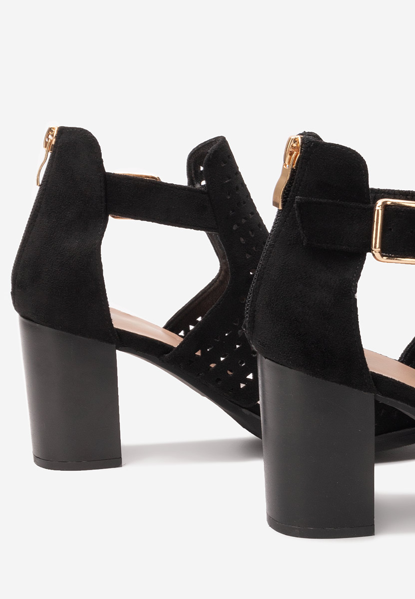 Sandali con tacco largo Trudy nero