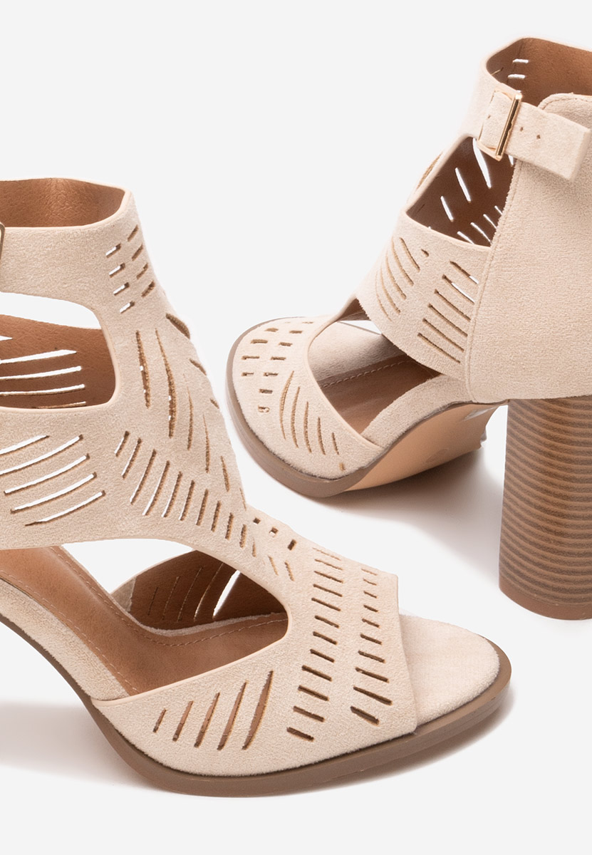 Sandali con tacco largo Cassey beige