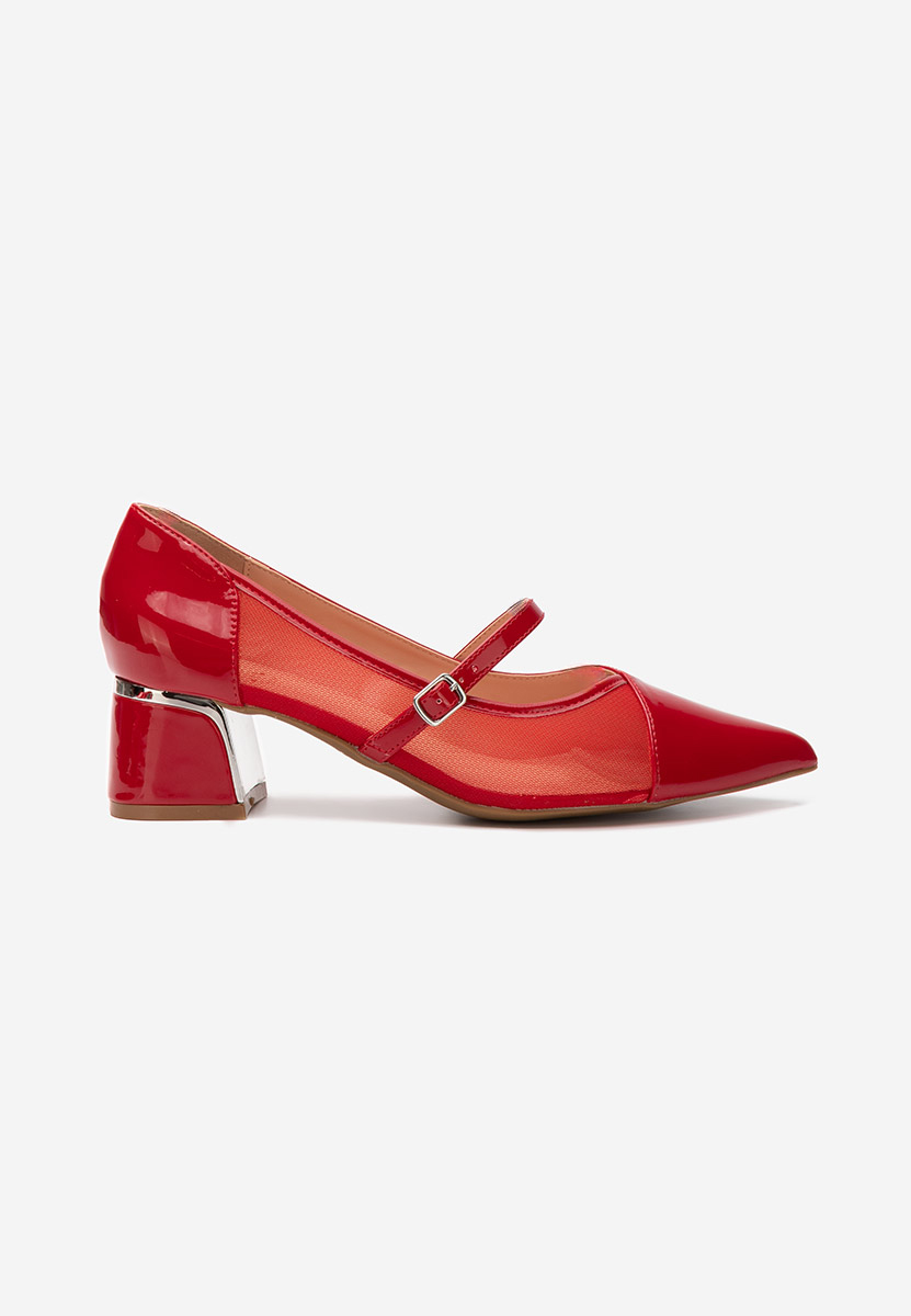 Décolleté tacco largo Lauralee rosso