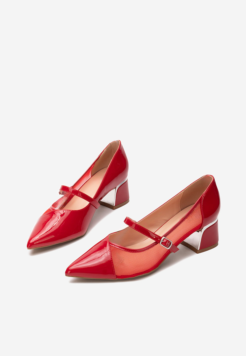 Décolleté tacco largo Lauralee rosso
