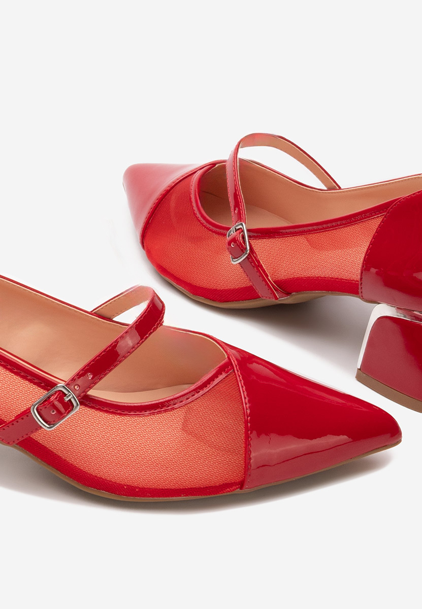 Décolleté tacco largo Lauralee rosso