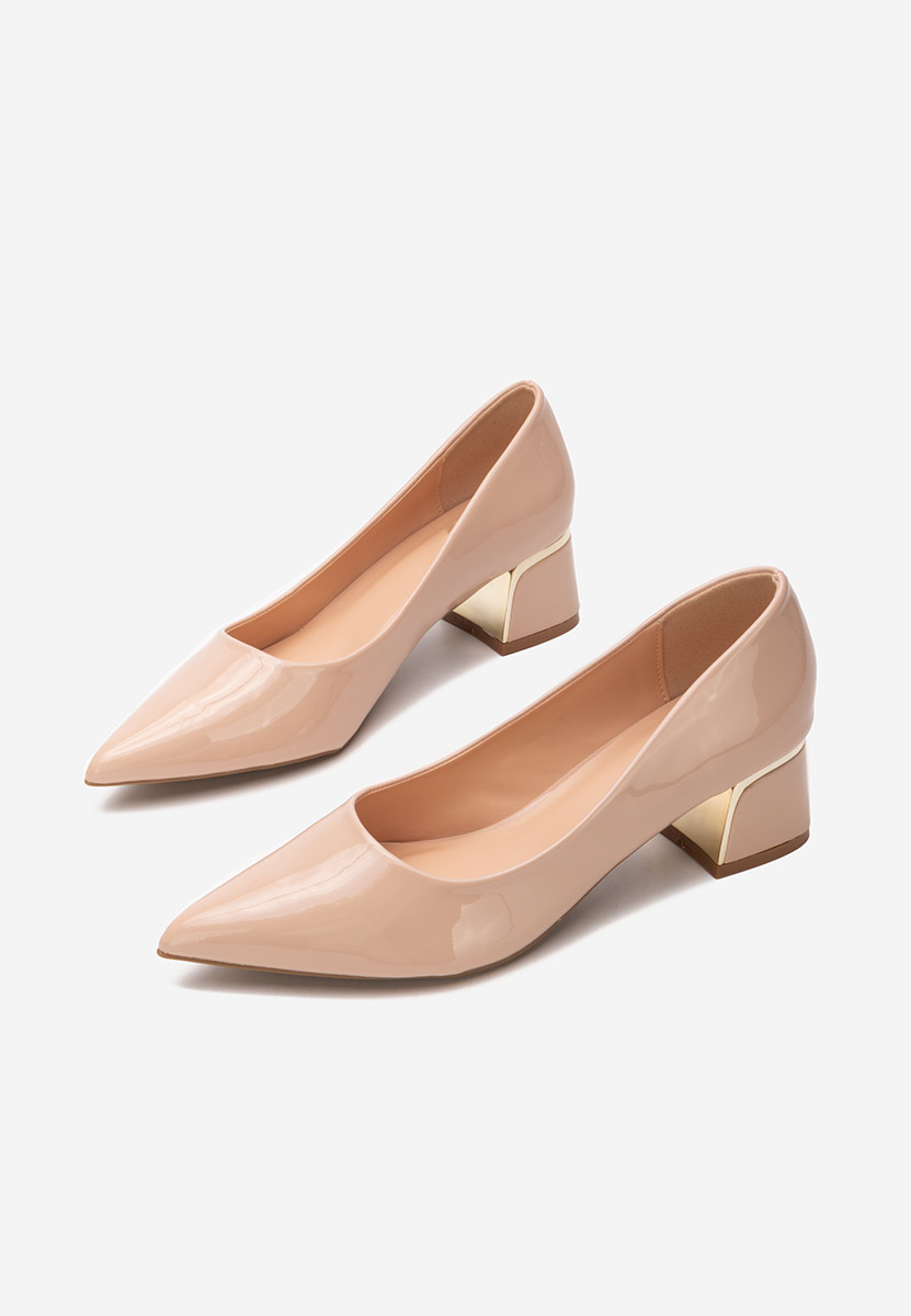 Décolleté tacco largo Debera beige
