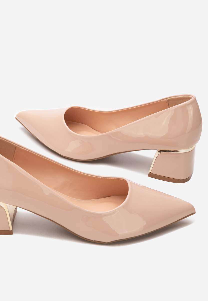 Décolleté tacco largo Debera beige