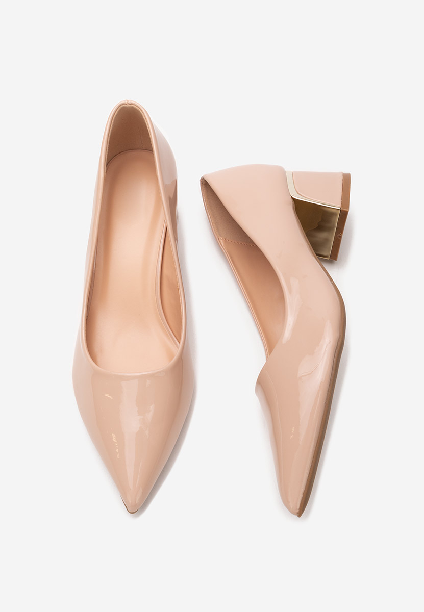 Décolleté tacco largo Debera beige