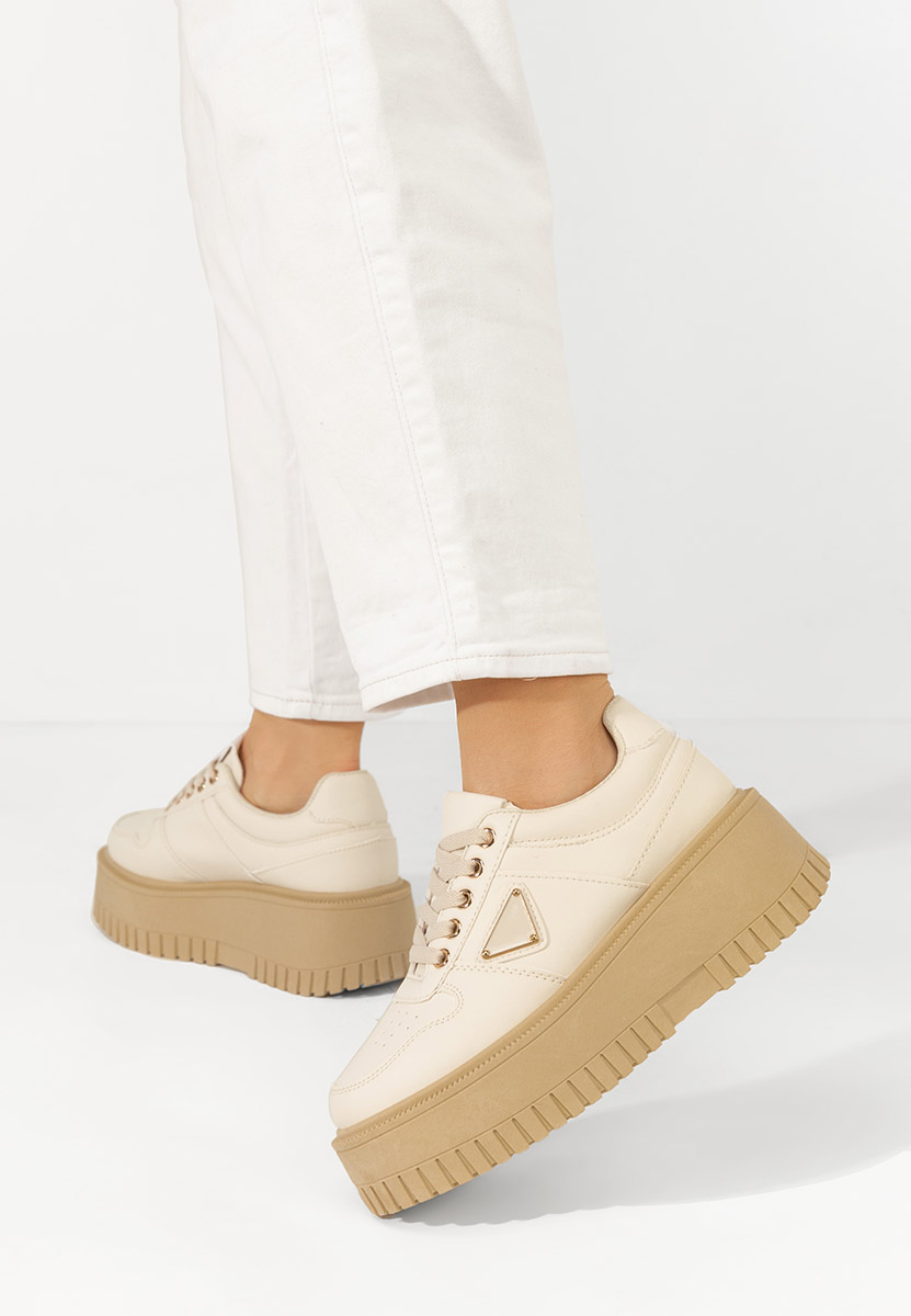 Sneakers con plateau Madaline beige