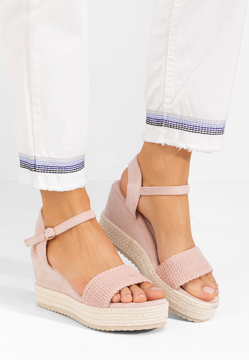 Sandali con zeppa Debbi rosa