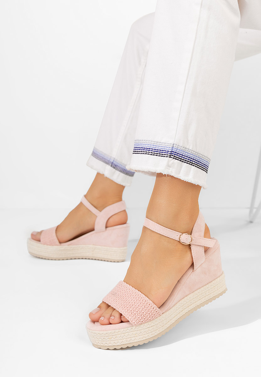 Sandali con zeppa Debbi rosa