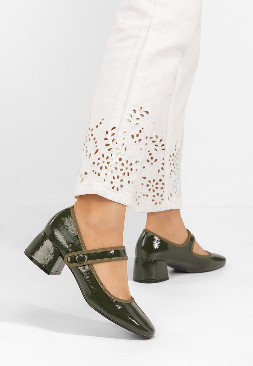 Décolleté tacco largo Annaliese verdi