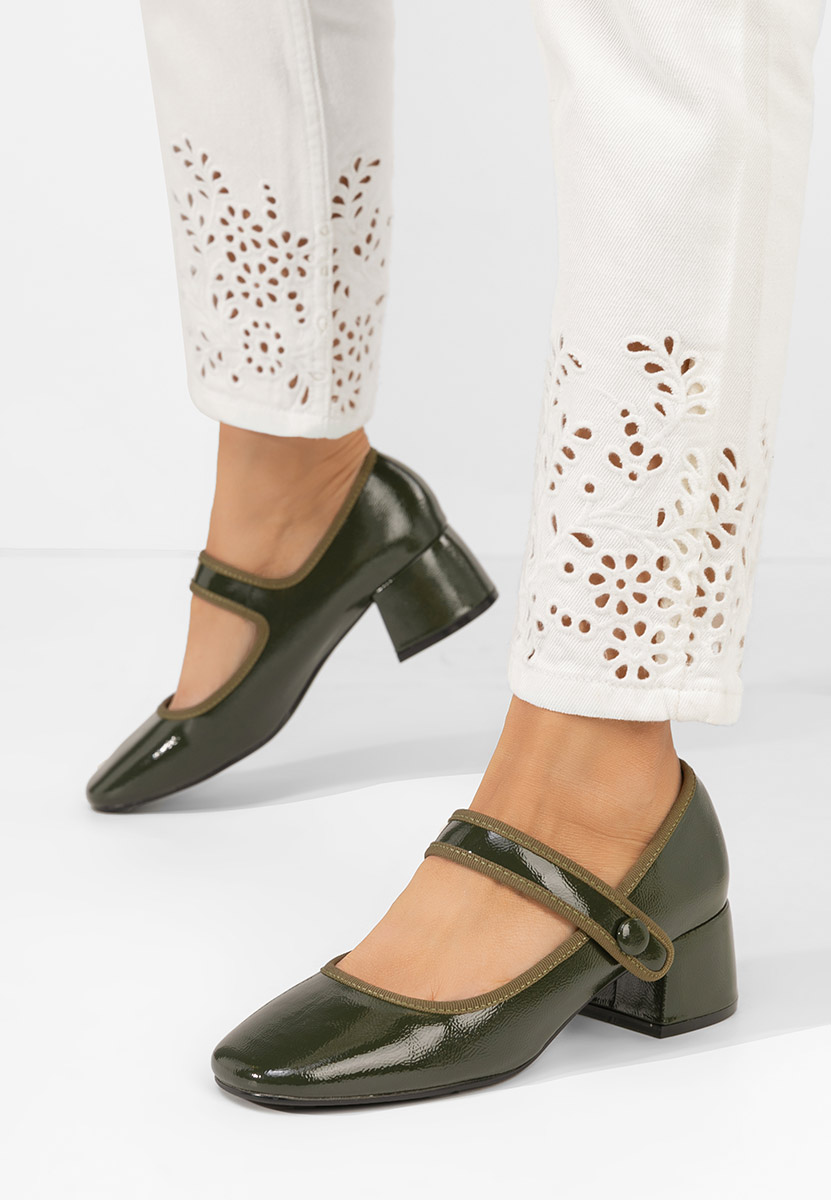 Décolleté tacco largo Annaliese verdi