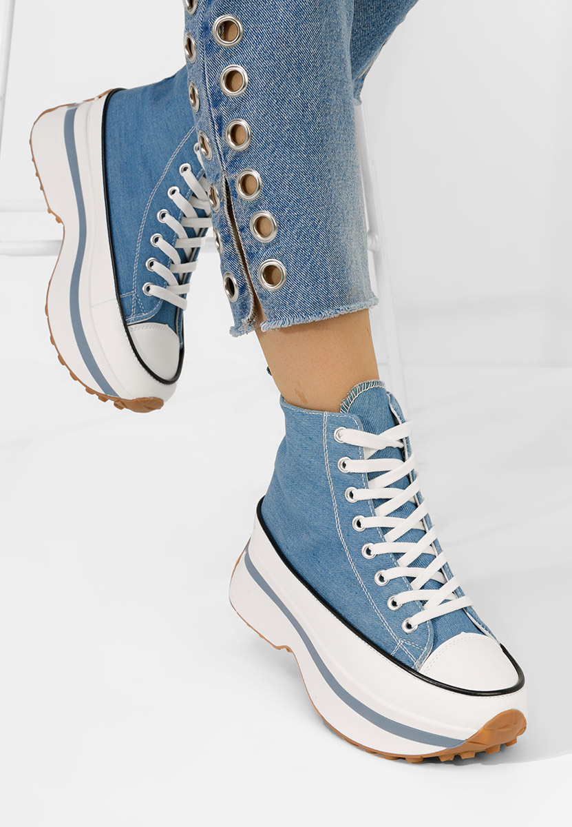 Scarpe da ginnastica con piattaforma Francene denim