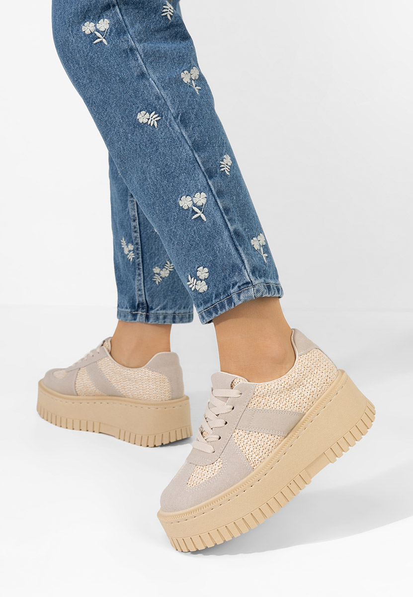 Sneakers con plateau Michele beige