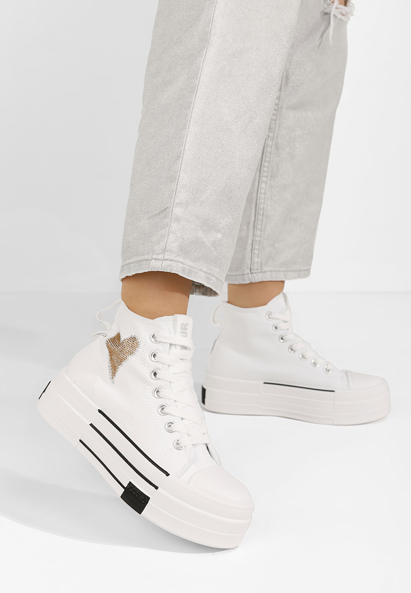 Scarpe da ginnastica con piattaforma Chanela bianchi