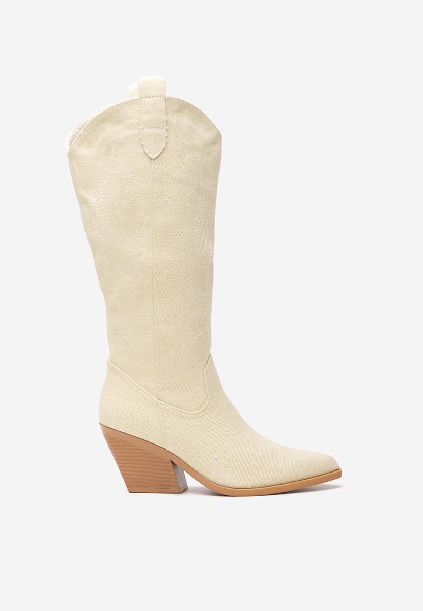 Stivali texani donna Celina beige