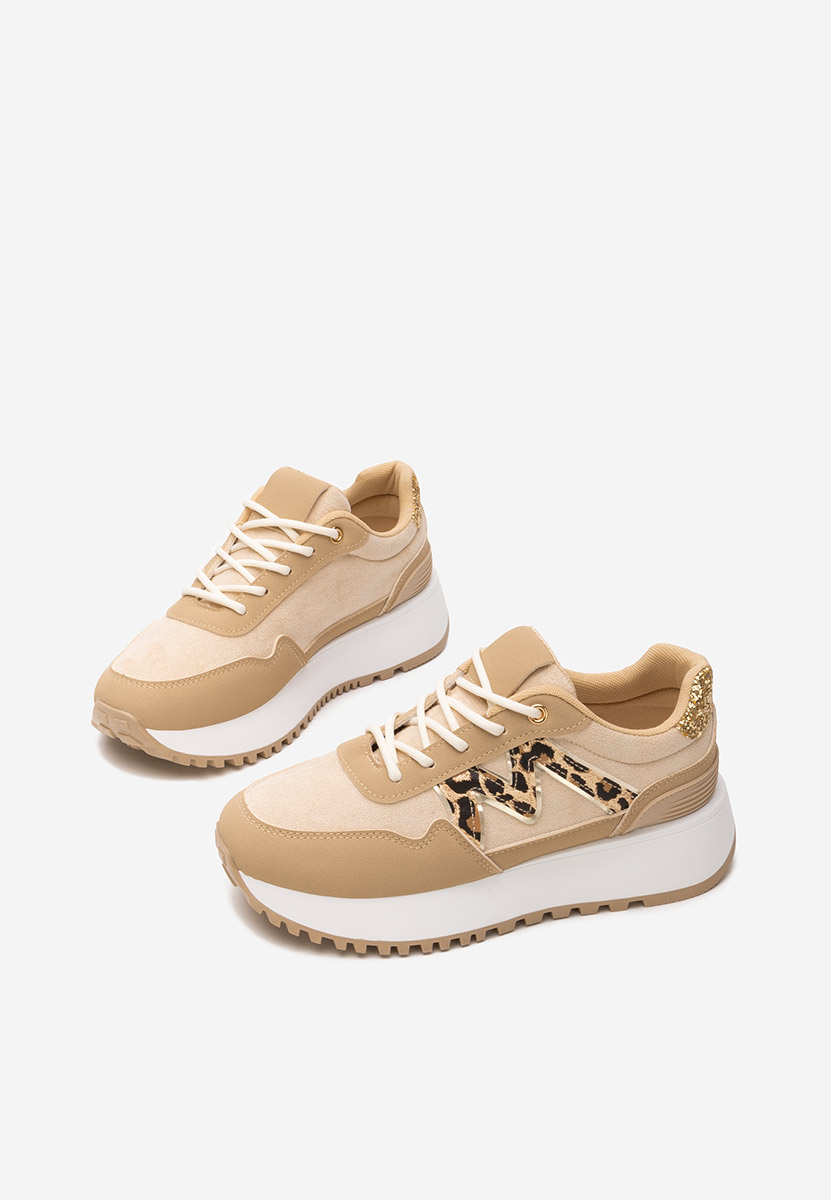 Sneakers con zeppa Ahri cachi