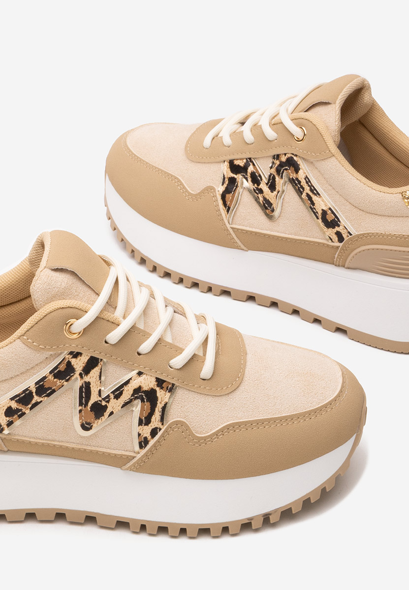 Sneakers con zeppa Ahri cachi