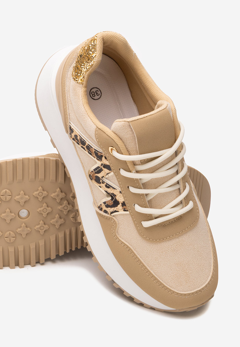 Sneakers con zeppa Ahri cachi