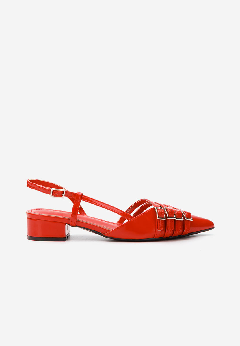 Décolleté tacco basso Monyca rosso