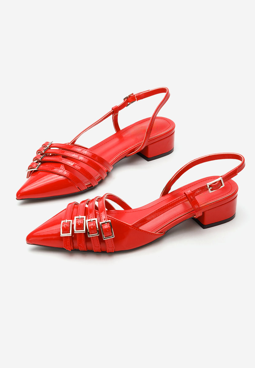 Décolleté tacco basso Monyca rosso