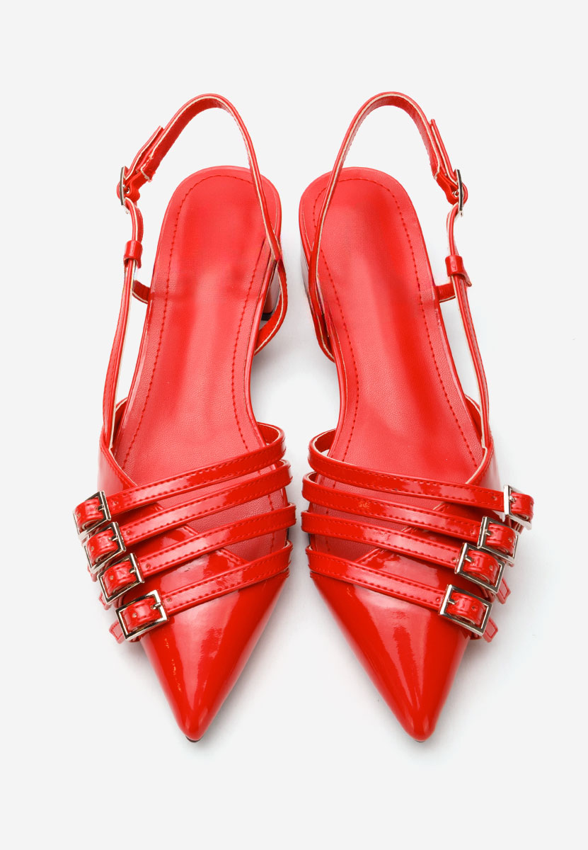 Décolleté tacco basso Monyca rosso