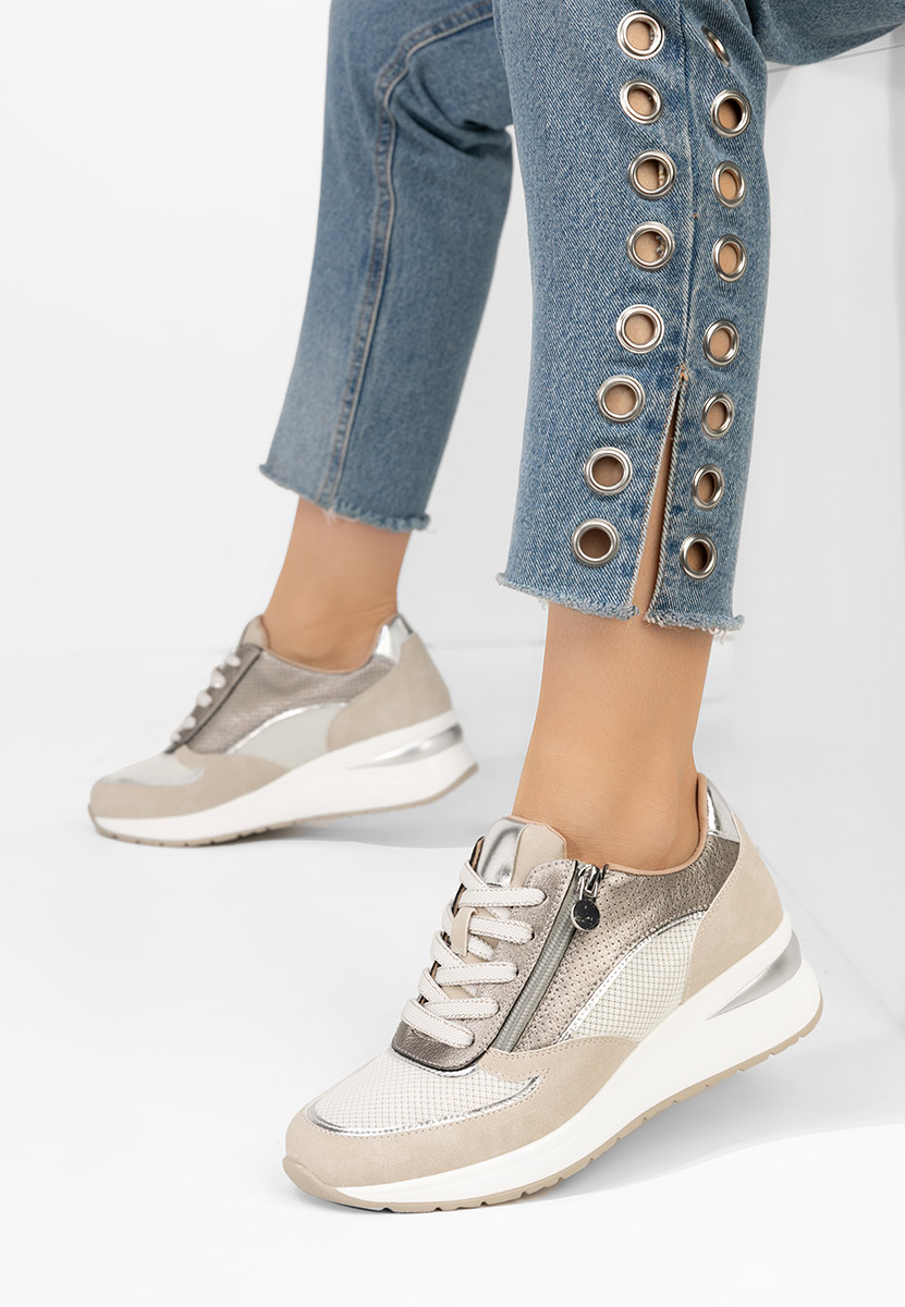 Sneakers con zeppa Corey beige