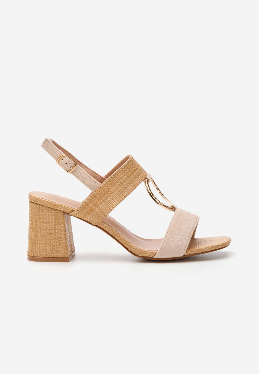 Sandali con tacco largo Annyta V2 beige