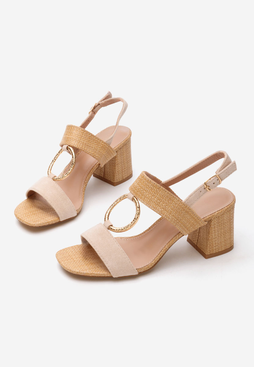 Sandali con tacco largo Annyta V2 beige