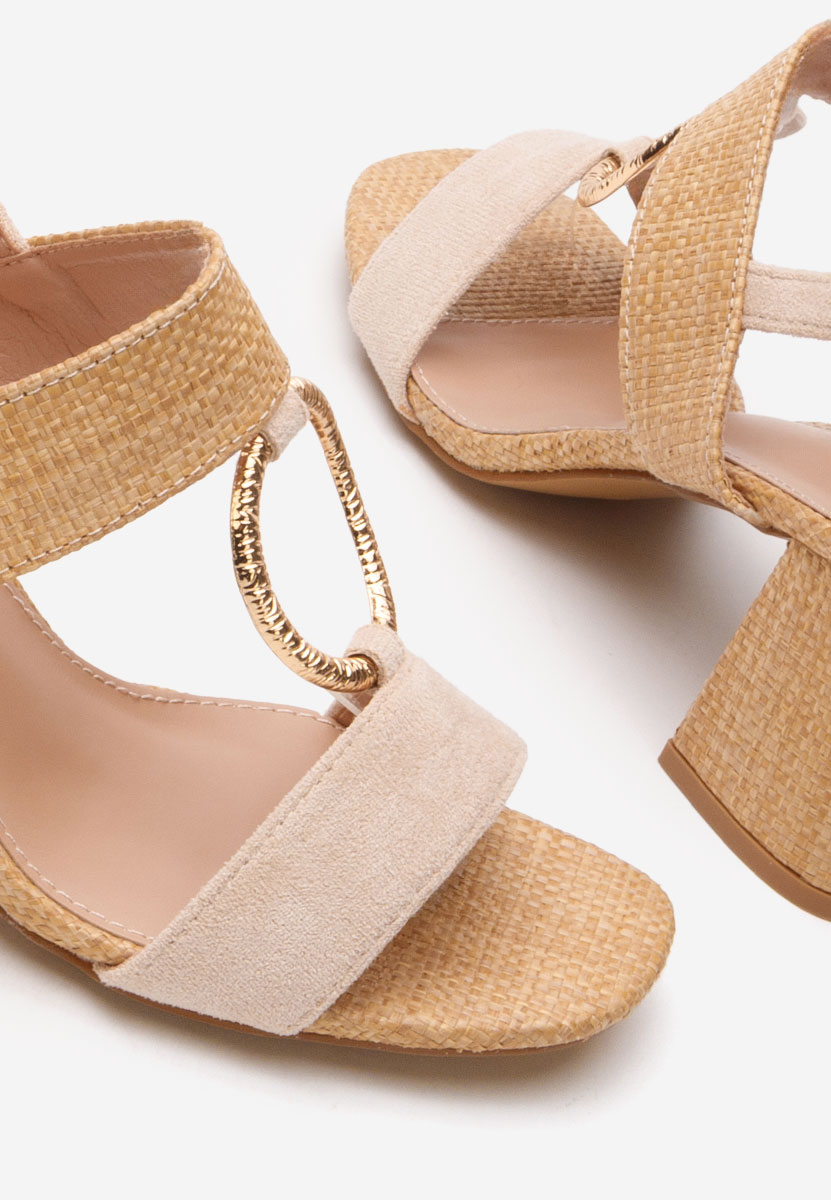 Sandali con tacco largo Annyta V2 beige