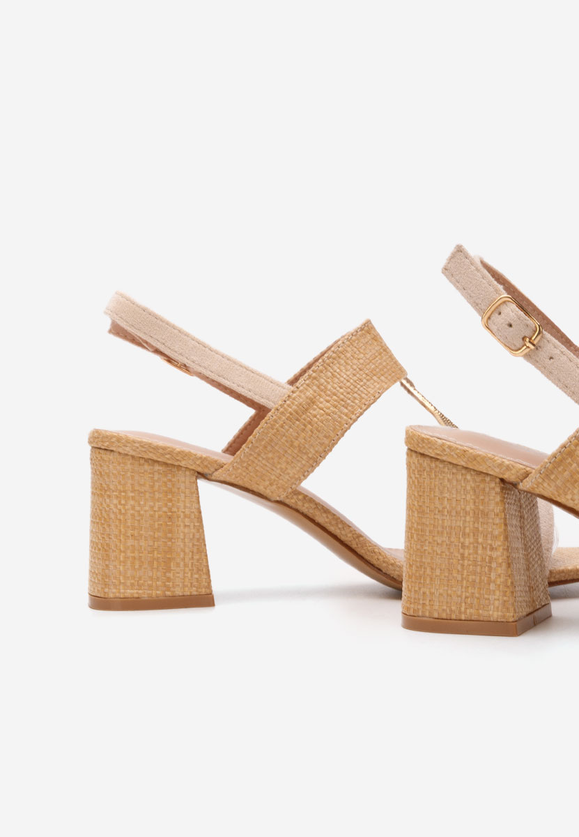 Sandali con tacco largo Annyta V2 beige