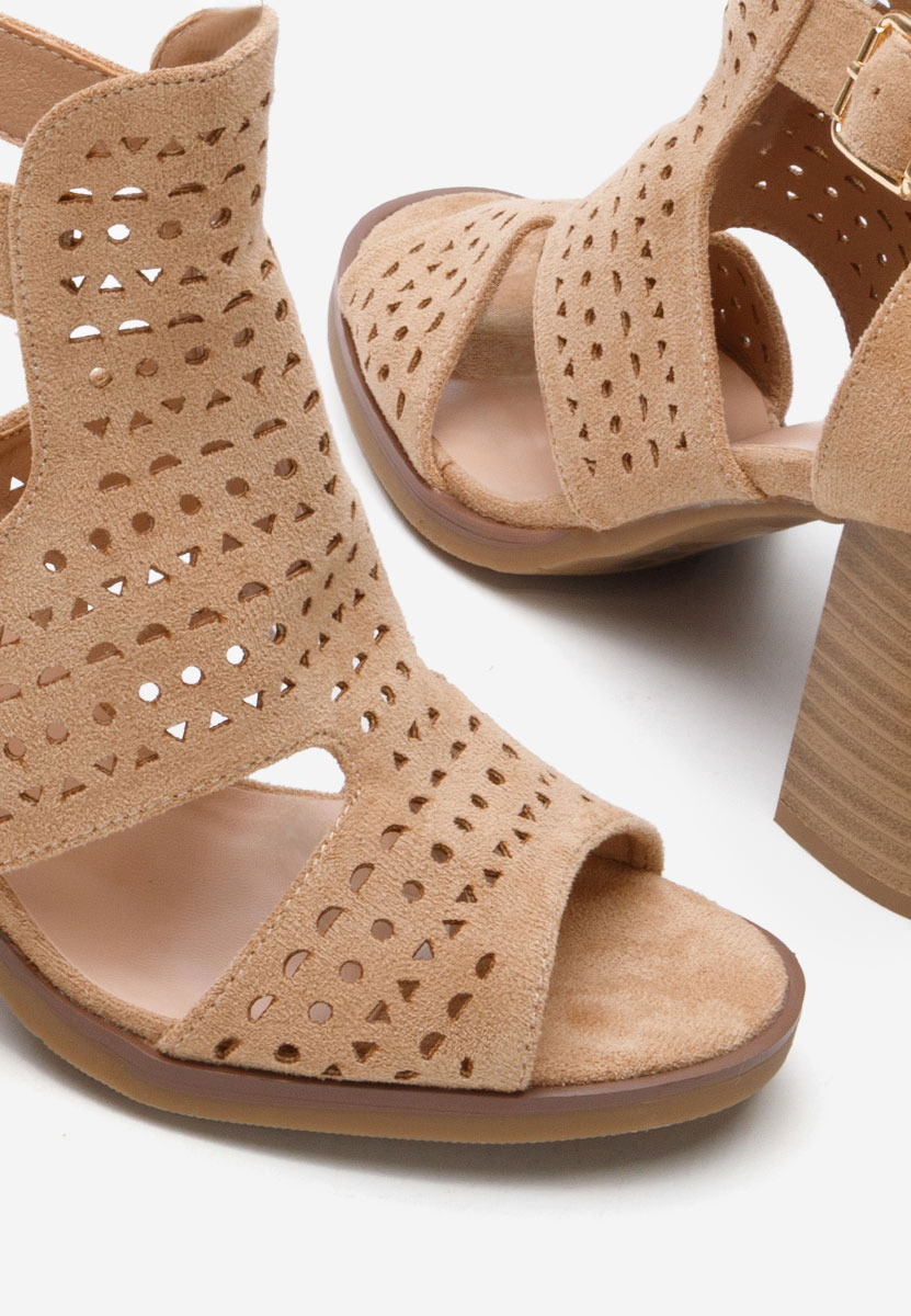 Sandali con tacco largo Trudy beige