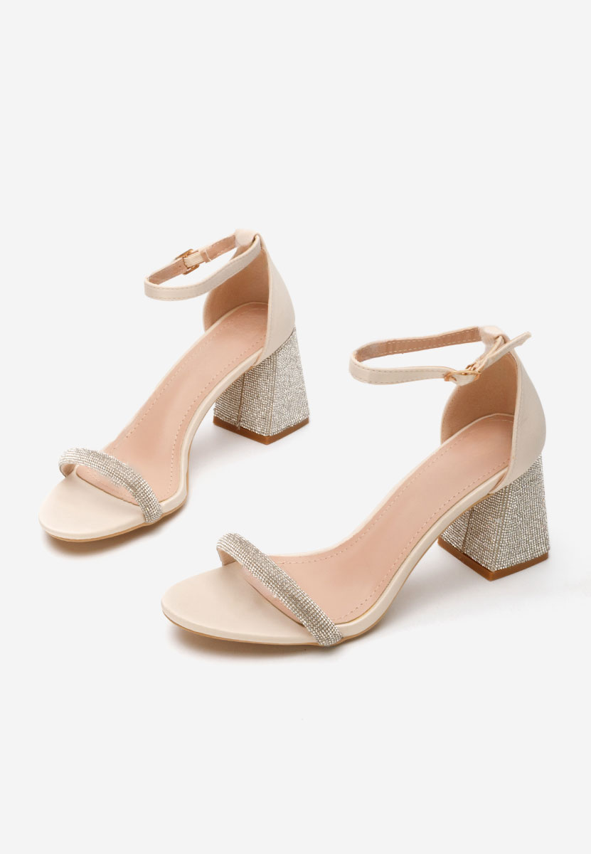 Sandali con tacco largo Margret beige