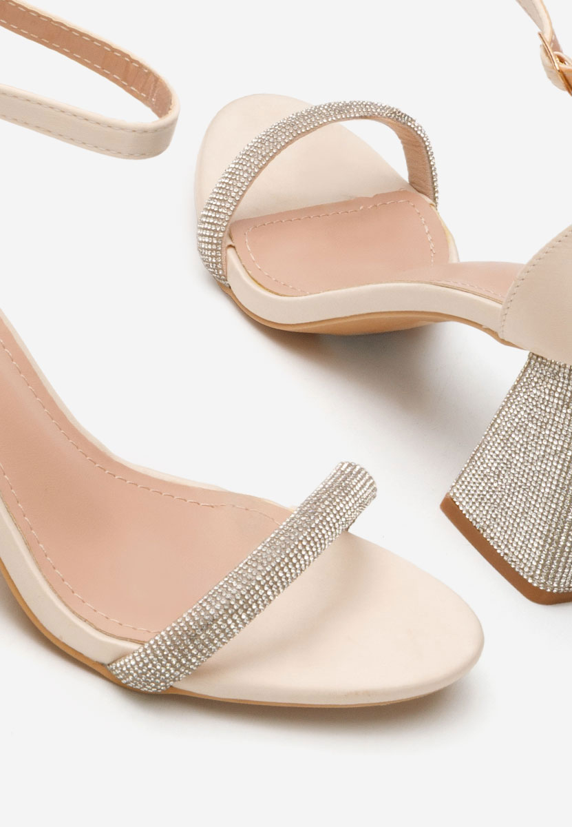 Sandali con tacco largo Margret beige
