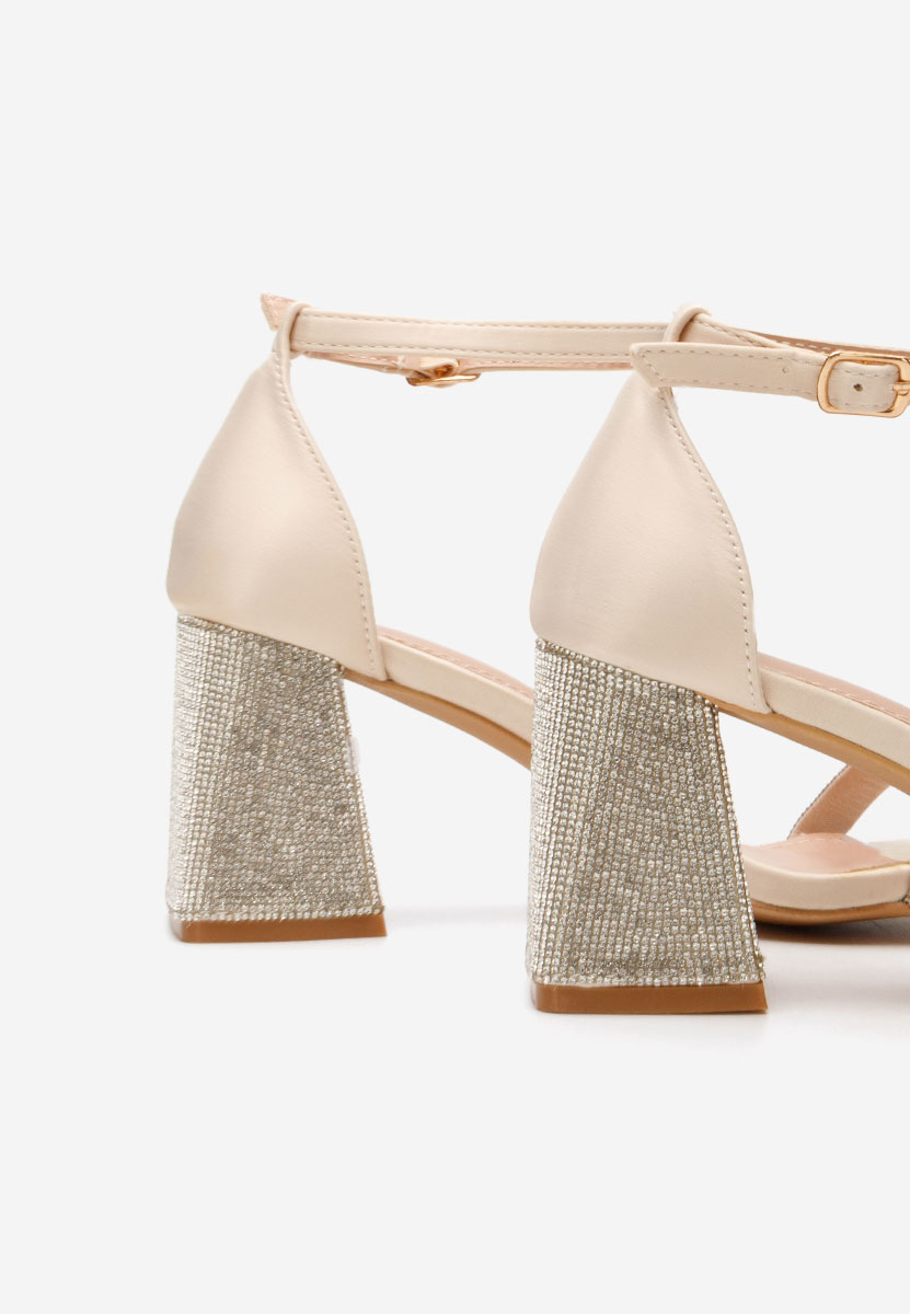 Sandali con tacco largo Margret beige