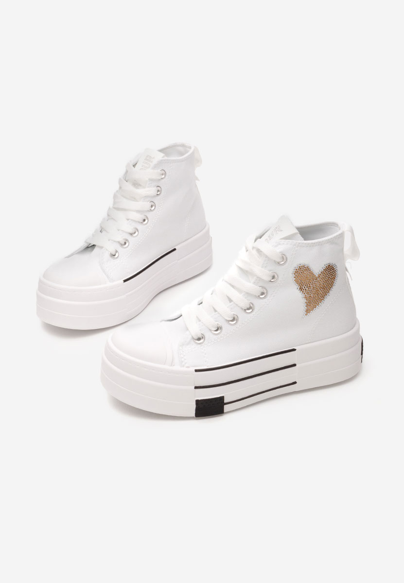 Scarpe da ginnastica con piattaforma Chanela bianchi