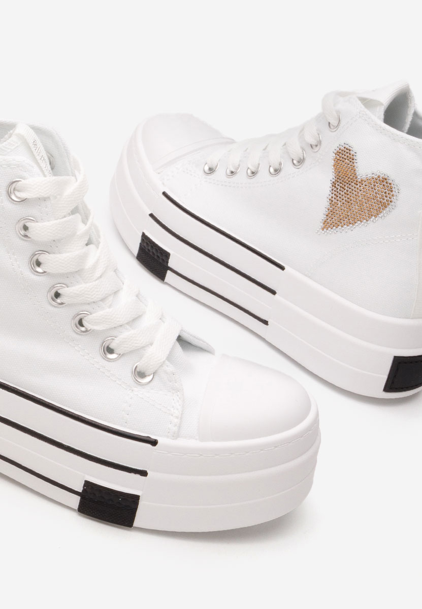 Scarpe da ginnastica con piattaforma Chanela bianchi