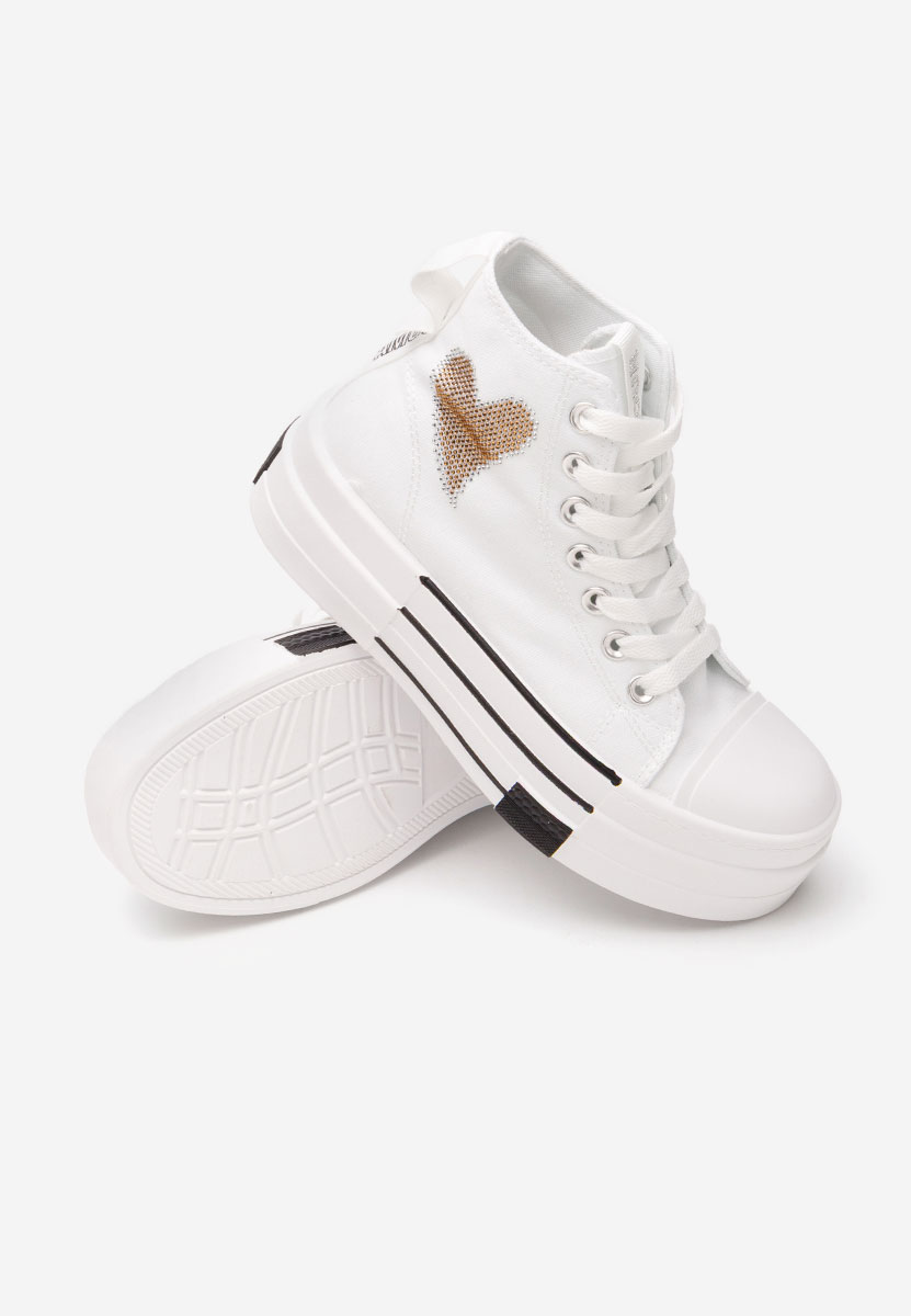 Scarpe da ginnastica con piattaforma Chanela bianchi