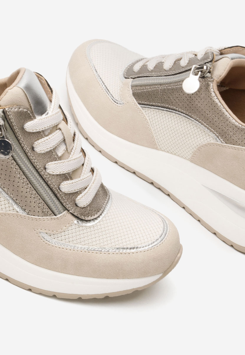 Sneakers con zeppa Corey beige