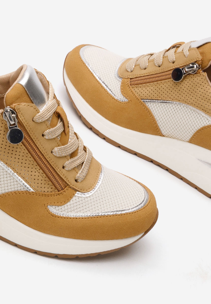 Sneakers con zeppa Corey camel