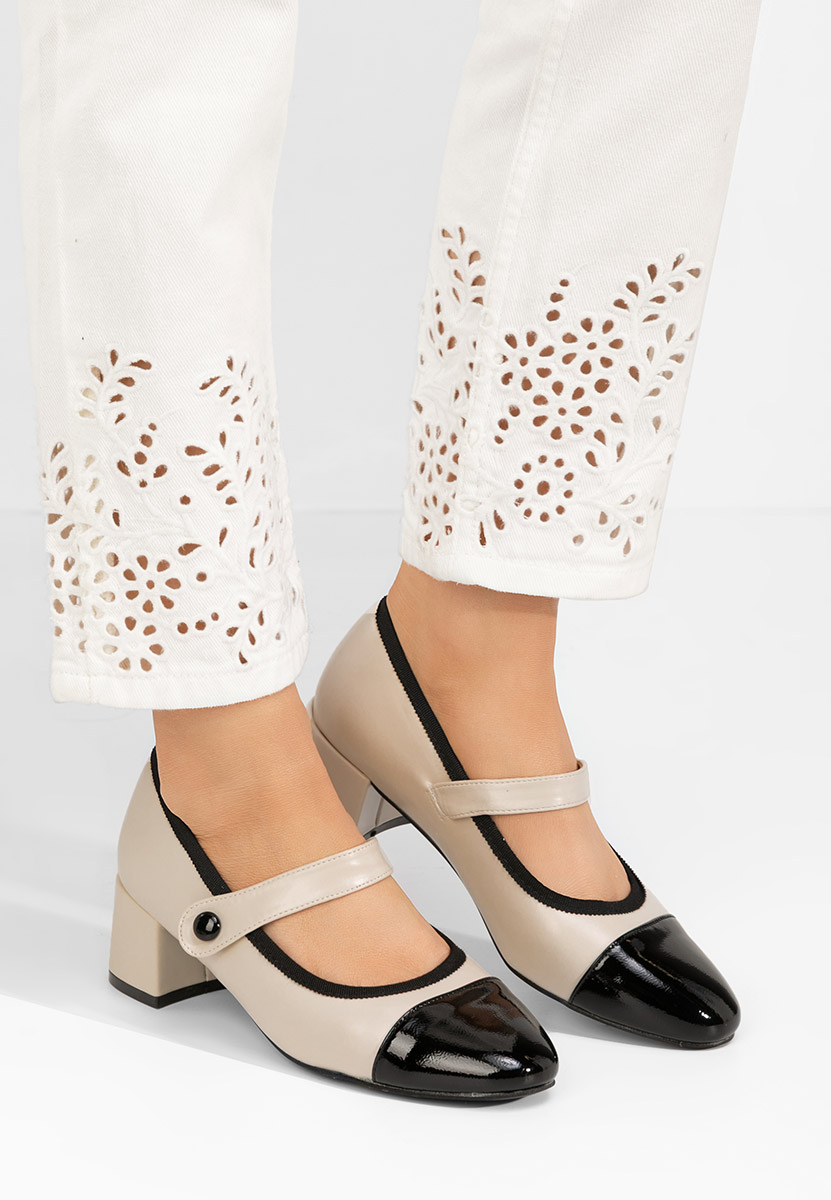 Décolleté tacco largo Vanila beige