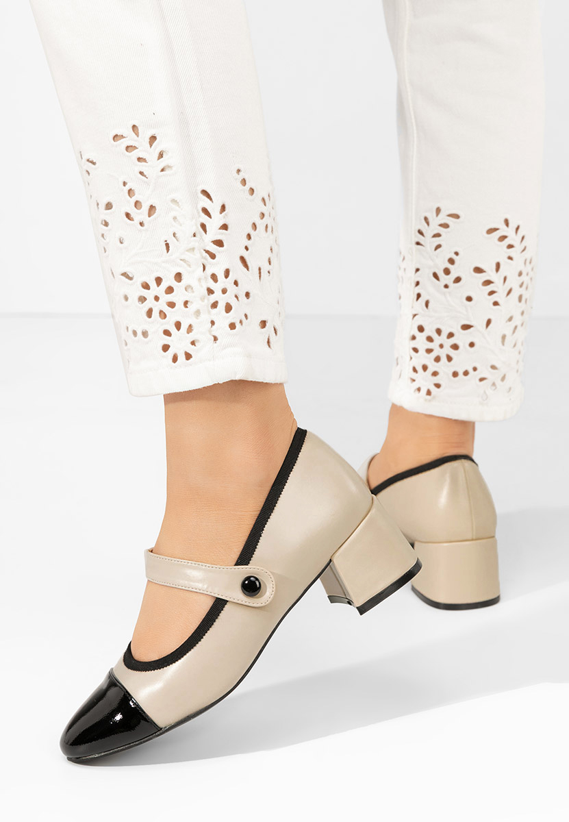 Décolleté tacco largo Vanila beige