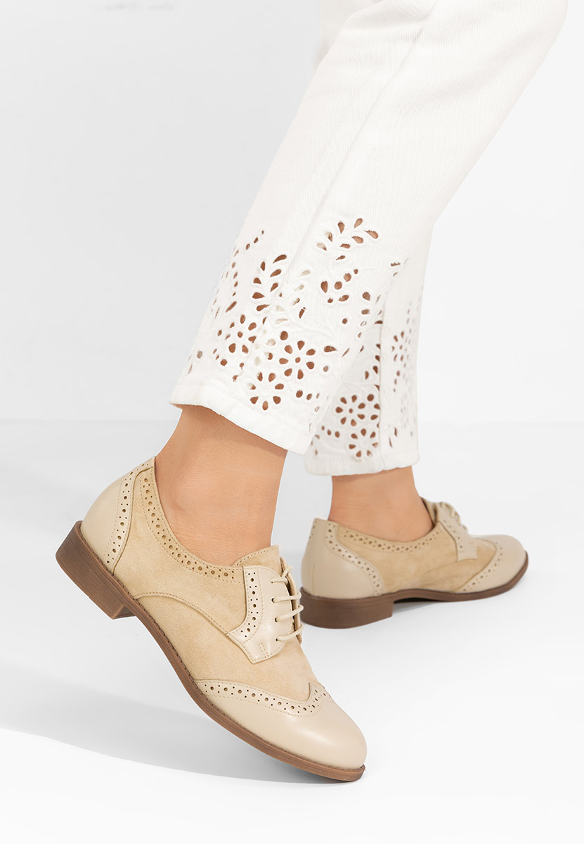 Scarpe brogue donna Aleena beige