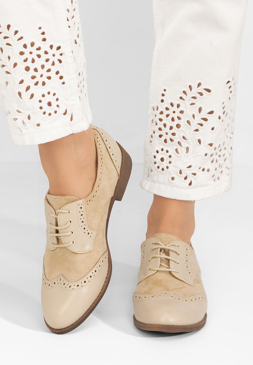 Scarpe brogue donna Aleena beige