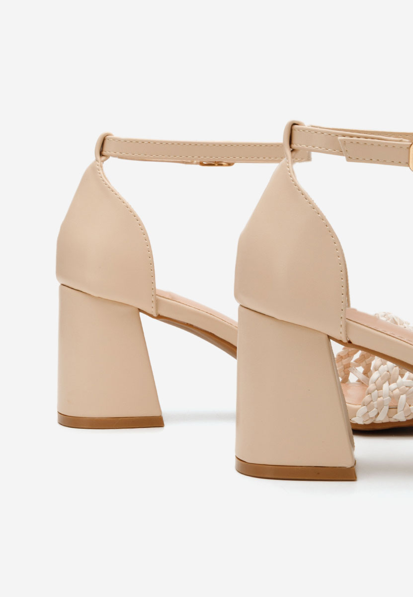 Sandali con tacco largo Nickyta beige